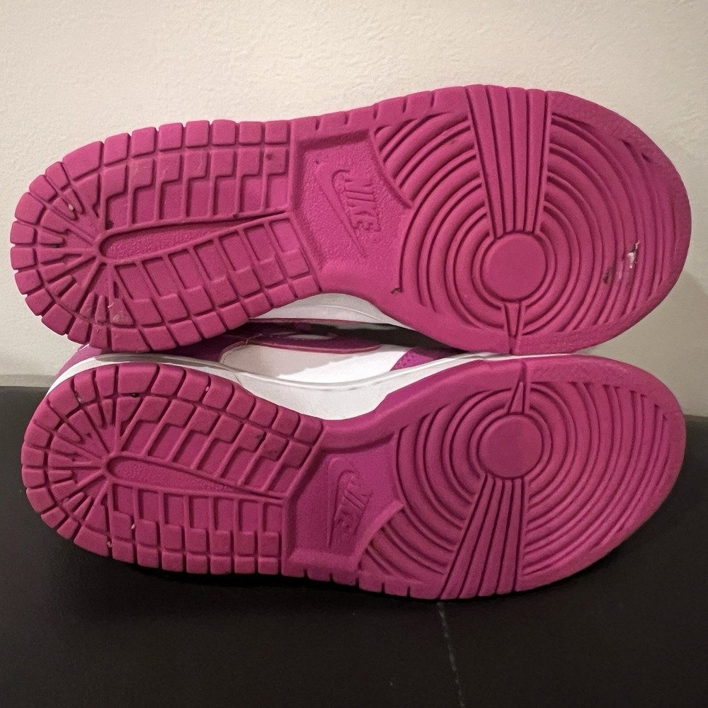 Nike Dunk Low BG White/Active Fuchsia FJ0704-100 Size 5Y - Picture 9 of 11